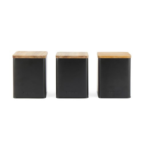 Salter BW12898EU7 Toronto 3-Piece Canister Set Black
