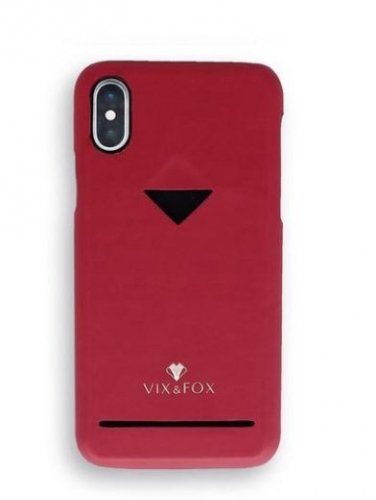 Vixfox Card Slot Back Shell for Iphone XSMAX ruby red