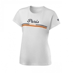 Wilson women apparel W PARIS TECH TEE White / Maritime / Orange