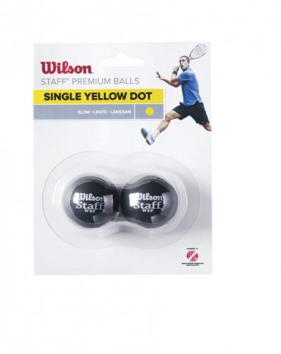 Wilson squash WILSON skvoša bumbiņas STAFF Iepakojumā 2 gb. - yellow dot