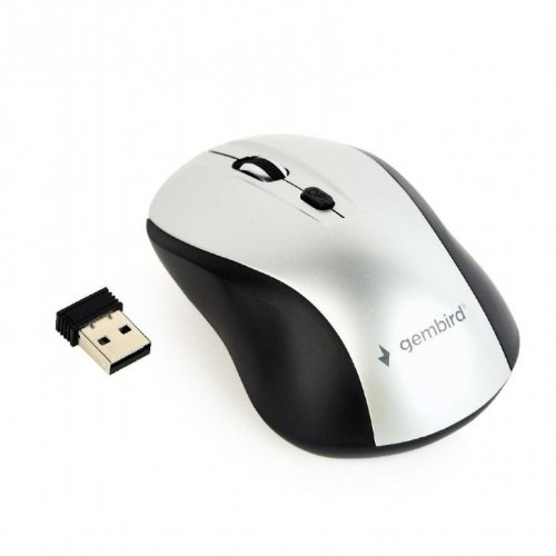 Gembird MOUSE USB OPTICAL WRL BLACK/SILVER MUSW-4B-02-BS