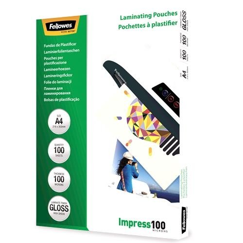 Fellowes LAMINATOR POUCH GLOSSY/A4 100 100PCS 5351111