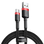 Baseus CABLE USB TO USB-C 2M/RED/BLACK CATKLF-C91