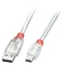 Lindy CABLE USB2 A TO MINI-B 0.5M/TRANSPARENT 41781