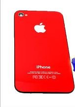Housings / charging docks sockets / flex cables Apple Iphone 4G battery cover (high copy), red