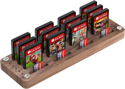 Aoduke Nintendo Switch Game Cartridge Wooden Storage Case