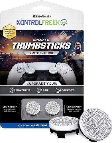 Kontrolfreek - Performance Thumbsticks - Clutch | PS4/PS5 | Low-Rise, Concave | Black &amp; White