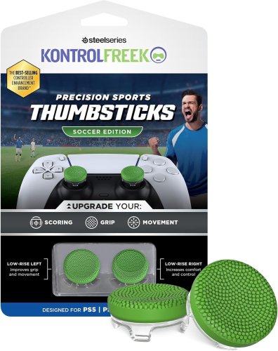 Kontrolfreek - Performance Thumbsticks - Soccer Edition | PS4/PS5 | Low-Rise, Concave | Green