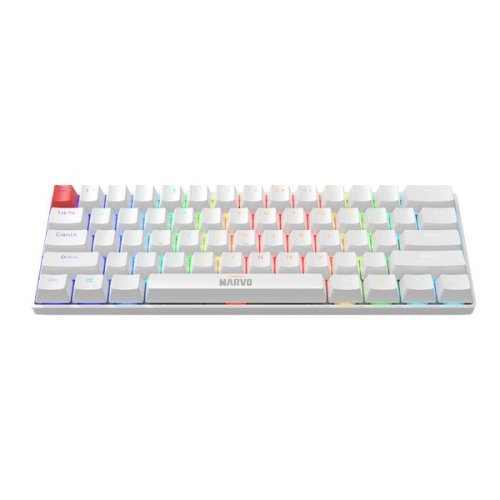 Marvo KG933 Saber 61 RGB Wired Gaming Keyboard | USB-C | BT | 2.4G | White, 60%