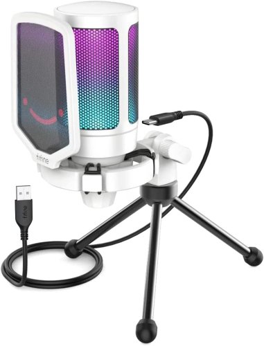 Fifine A6V Cardioid Wired Microphone with RGB USB