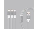 Recci Delicate RCS-H120 3 in 1 Micro USB + 2 x Lightning Fast Charging 1,2 m Universal Grey