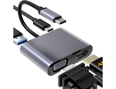 Ilike HD5 4in1 Konverteris USB-C uz Hdmi 4K 30Hz / VGA monitors / USB 3.0 / USB-C PD 100W