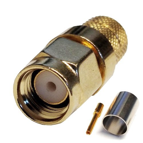 Hismart RPSMA-male Crimp Connector for RG6 Cable