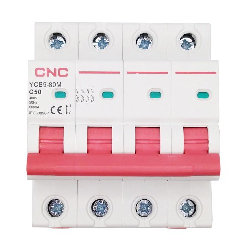 CNC Miniature Circuit Breaker, 4P, 50A, Class C, 6kA