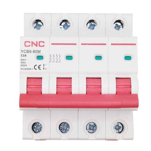 CNC Miniature Circuit Breaker, 4P, 16A, Class C, 6kA