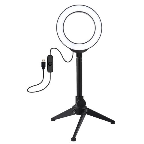 Puluz LED Ring Lamp 12cm with Desktop Tripod Mount up to 21.8cm, USB