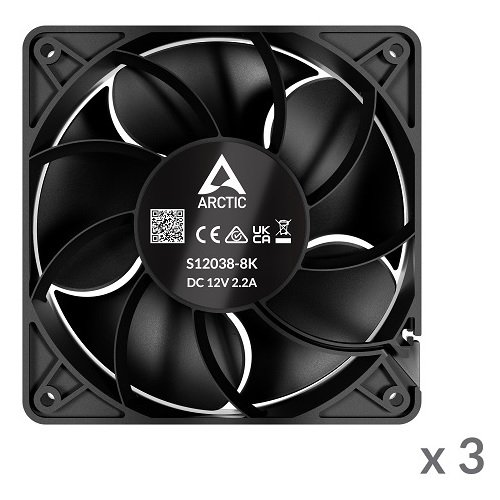 Arctic gmbh ARCTIC S12038-8 Server Fans, 4-pin, 120mm, 3 pcs