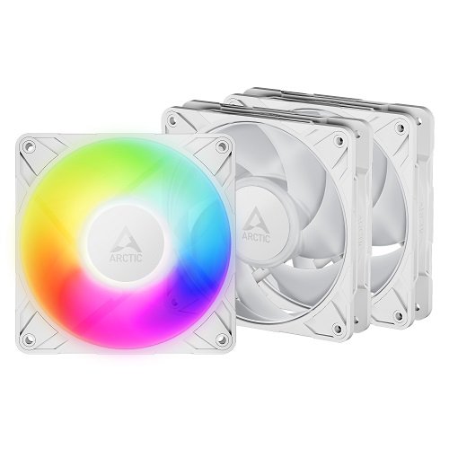 Arctic gmbh ARCTIC P12 PRO PWM PST A-RGB High-Performance Fans, 4-pin, 120mm, 3pcs (White)