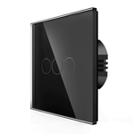 Spring Three Gang, One Way Touch Switch, Glass Black