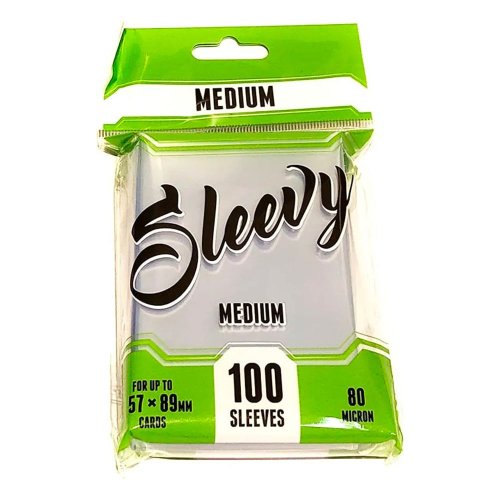 Lautapelit Sleevy MEDIUM &ndash; Clear (100 sleeves 57x89 mm)