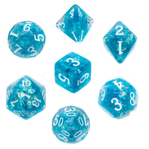 Rebel RPG dice set - Dense core - Marine  (white numbers)