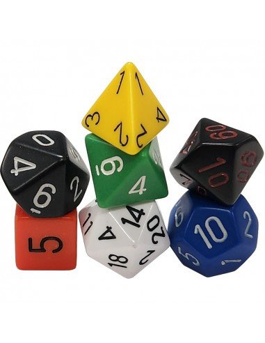 Chessex Nostalgia Opaque GM & Beginner Player Polyhedral 7-Die Set