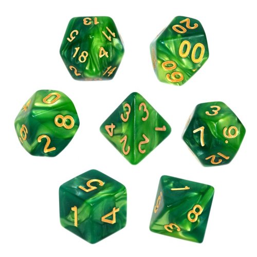 Rebel RPG Dice Set - Two Color - Mint and Green
