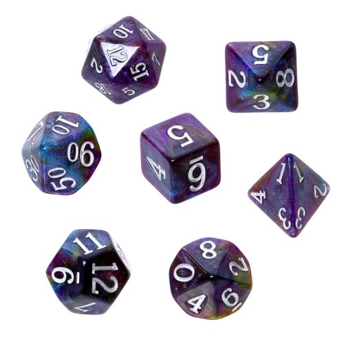 Rebel RPG Dice Set - Acrylic - Milky Way