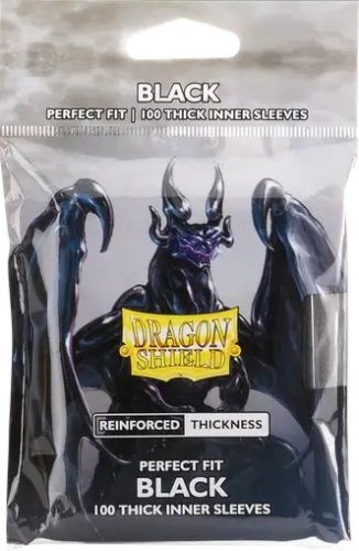 Dragon shield Thick Clear Sleeves &ndash; Perfect Fit Black (100 pcs.)
