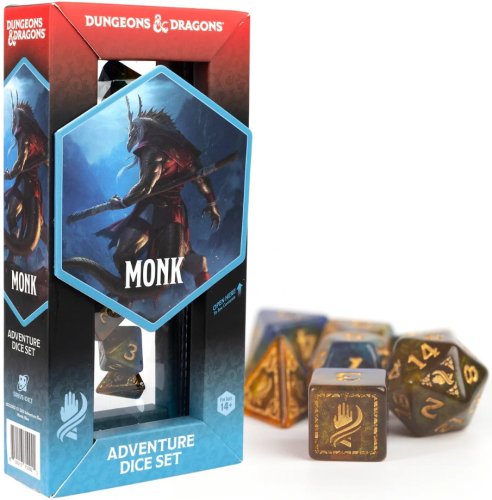 Sirius dice Dungeons & Dragons Adventure Dice - Monk: Blue / Gold