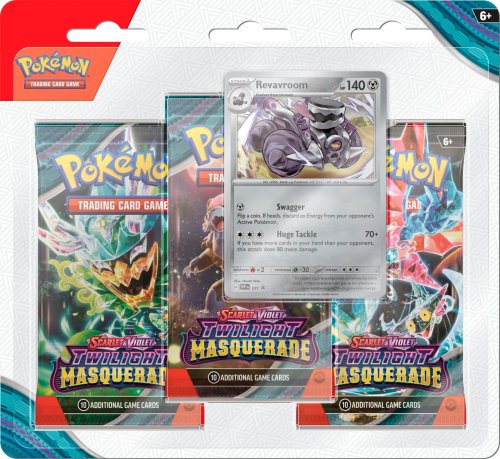 The pok&eacute;mon company international Pokemon TCG - Scarlet &amp; Violet 6 Twilight Masquerade Checklane 3-Pack Blister - Revavroom