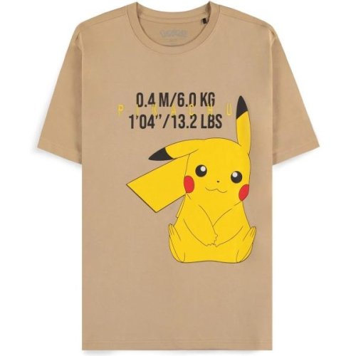 Difuzed Pokemon - Pikachu Short Sleeved T-Shirt (Beige) | M Size