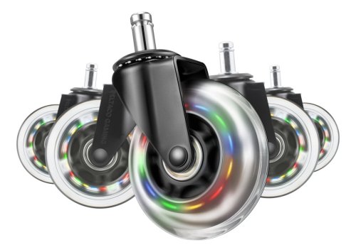 Deltaco Gaming 3" Casters for gaming chairs (with RGB) | Jungtis 11mm