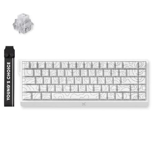 Mchose Ace 68 Wired Gaming Keyboard | US | Ice Rhino Magnetic Switch | White Topographic