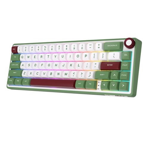 Royal kludge R65 RGB Green sand wired mechanical keyboard | 600%, Brown switches, US