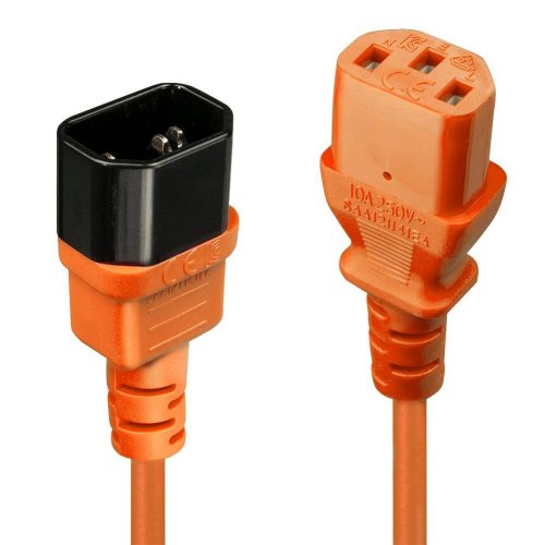 Lindy CABLE POWER IEC EXTENSION 1M/ORANGE 30474