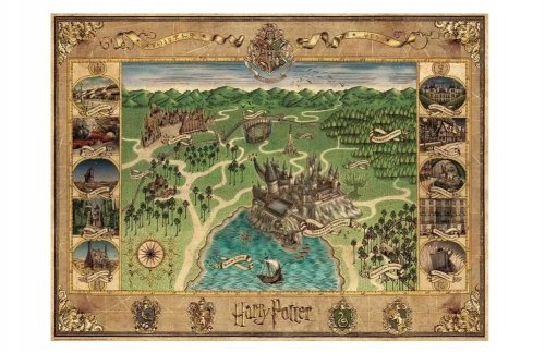 Ravensburger - Puzzle 1500 Harry Potter Hogwarts Map