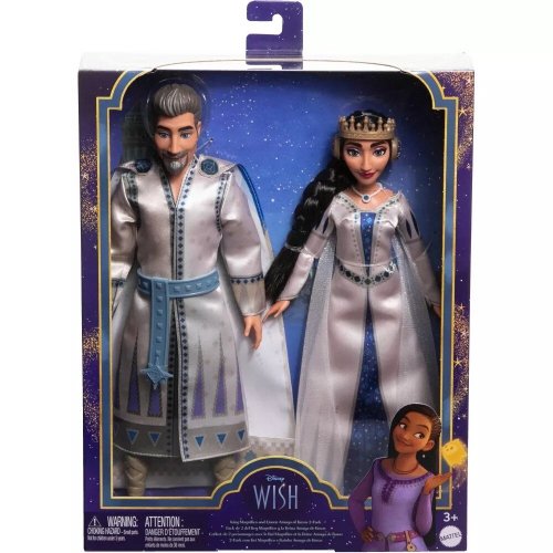 Mattel - Disney Wish King Magnifico And Queen Amaya Of Rosas Dolls 2-Pack