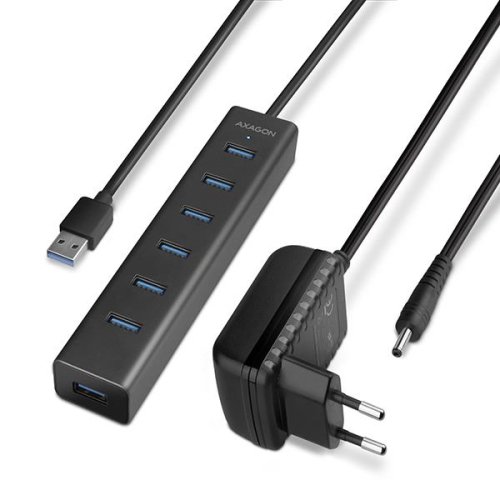 Axagon I/O HUB USB3.0 7PORT CHARGING/W/AC 1.2M HUE-SA7BP