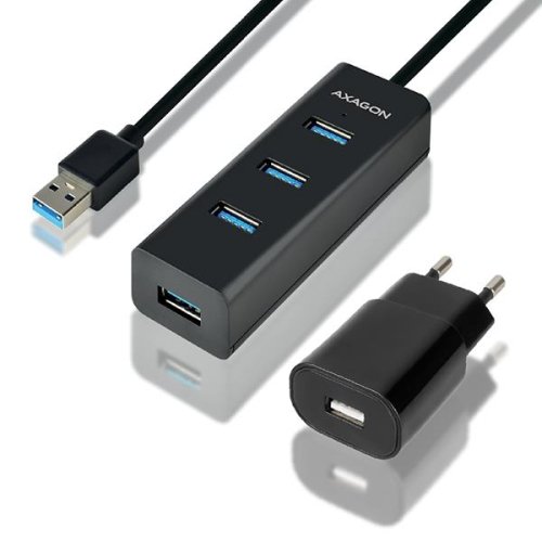 Axagon I/O HUB USB3.0 4PORT CHARGING/W/AC 1.2M HUE-S2BP