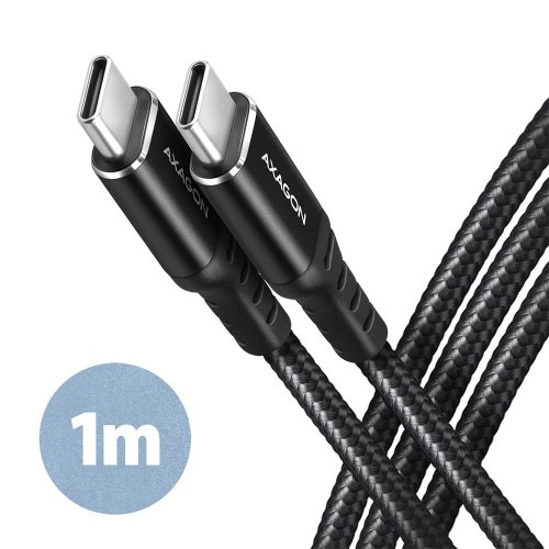 Axagon CABLE USB-C TO USB-C 1M 60W/HQ BLACK BUCM-CM10AB