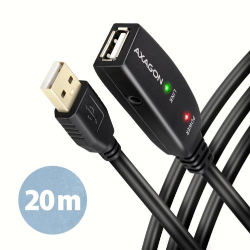 Axagon CABLE USB2.0 A-M/A-F ACTIVE/20M ADR-220