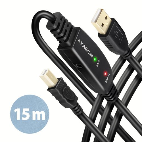 Axagon CABLE USB2.0 A-M/B-M ACTIVE/15M ADR-215B