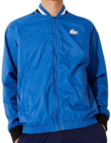Lacoste Men&rsquo;s SPORT Light Water-Resistant Teddy Jacket - blue/white/black