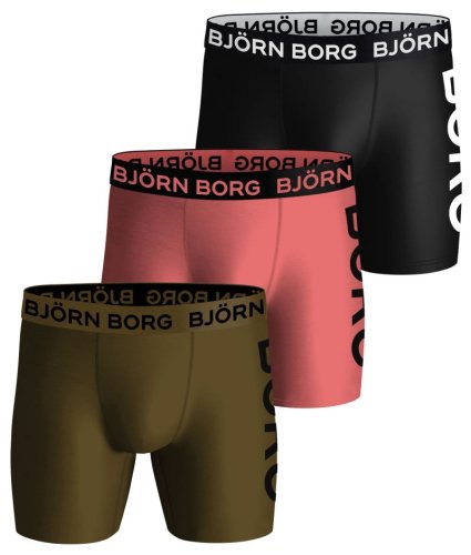 Bj&ouml;rn borg Performance Boxer 3P - black/green/pink