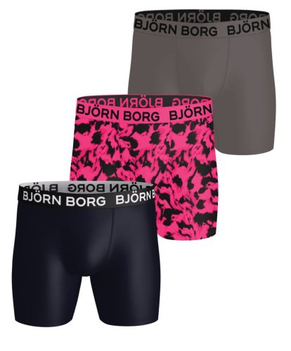 Bj&ouml;rn borg Sports Microfiber Boxers 3P - black/pink/grey