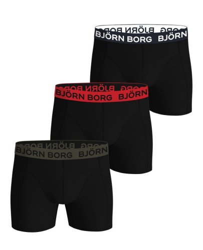 Bj&ouml;rn borg Cotton Stretch 3P - black/red