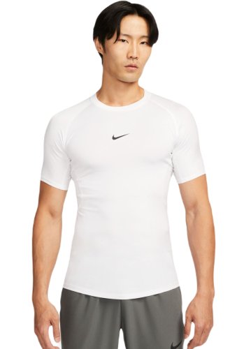 Nike Pro Dri-FIT Tight Short-Sleeve Fitness Top - white