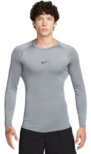 Nike Pro Dri-FIT Tight Long-Sleeve Fitness Top - smoke grey/black