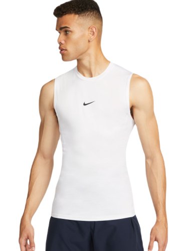 Nike Pro Dri-Fit Tight Sleeveless Fitness Top - white/black